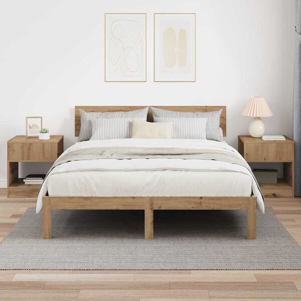 vidaXL Sidobord 2 pcs Artisan Ek 40,5 x 40 x 45 cm Konstruerat tr&auml;