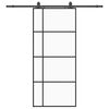 vidaXL Skjutd&ouml;rr med beslag svart 90x205 cm ESG-glas