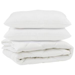 vidaXL Dunt&auml;cke med kudde 3 pcs Vit Mikrofiber
