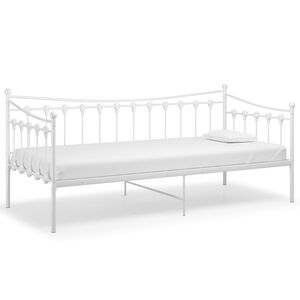 vidaXL S&auml;ngram b&auml;ddsoffa vit metall 90x200 cm