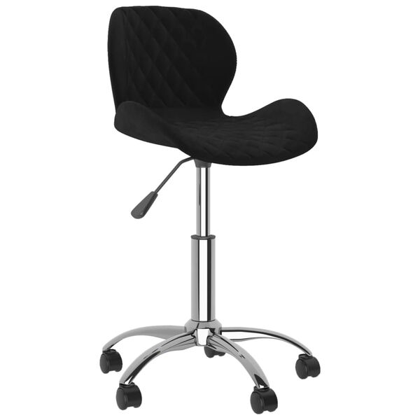 vidaXL Snurrbara matstolar 6 st svart sammet