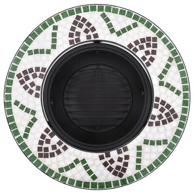 vidaXL Eldfat med mosaik grön 68cm keramik