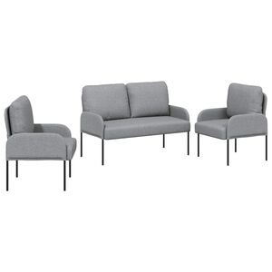 vidaXL Soffgrupper 3 st Ljusgr&aring; Plywood