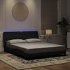 vidaXL Bed Frame with LED without Mattress Black 160x200 cm Velvet