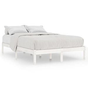 vidaXL S&auml;ngram vit massivt tr&auml; 180x200 cm