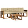 vidaXL Utomhussoffset med kudde 5 pcs Naturlig och Beige
