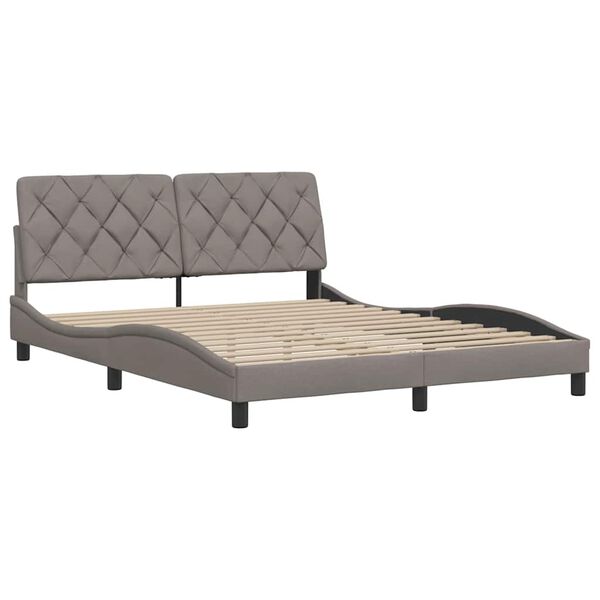 vidaXL Bed Frame without Mattress Taupe 160x200 cm Fabric