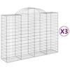 vidaXL Gabioner b&aring;gformade 3 st 200x50x140/160 cm galvaniserat j&auml;rn