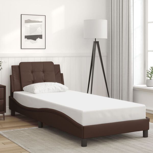 vidaXL Bed Frame with LED without Mattress "Zadar" Brown 80x200 cm