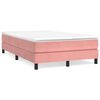 vidaXL Boxspring-s&auml;ngram rosa 120x200 cm sammet