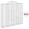 vidaXL Gabioner b&aring;gformade 14 st 200x30x180/200 cm galvaniserat j&auml;rn