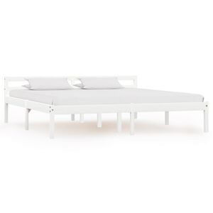 vidaXL S&auml;ngram utan madrass vit massiv furu 160x200 cm