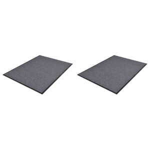 vidaXL D&ouml;rrmatta 2 st PVC gr&aring; 90x60 cm