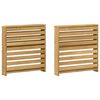 vidaXL Armst&ouml;dmodul 2 pcs Vit 58,5 x 10 x 61 cm Massivt Akaciatr&auml;