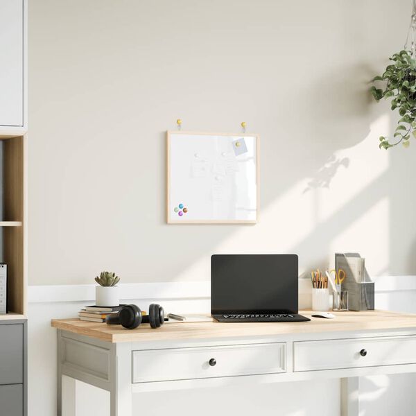 vidaXL Magnetisk whiteboard med ram i massiv furu 40x40 cm
