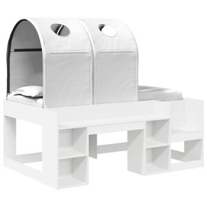vidaXL S&auml;ng med Tunneln 4 pcs Vit Konstruerat tr&auml;
