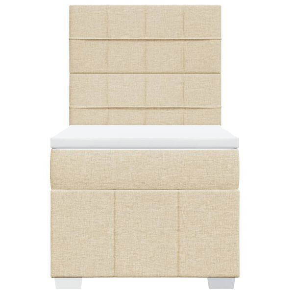 vidaXL Rams&auml;ng med madrass gr&auml;ddvit 80x200 cm tyg