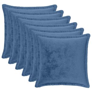 vidaXL Kasta Kudde 6 st HOUTEN Ljusbl&aring; 30 x 30 cm Flanell