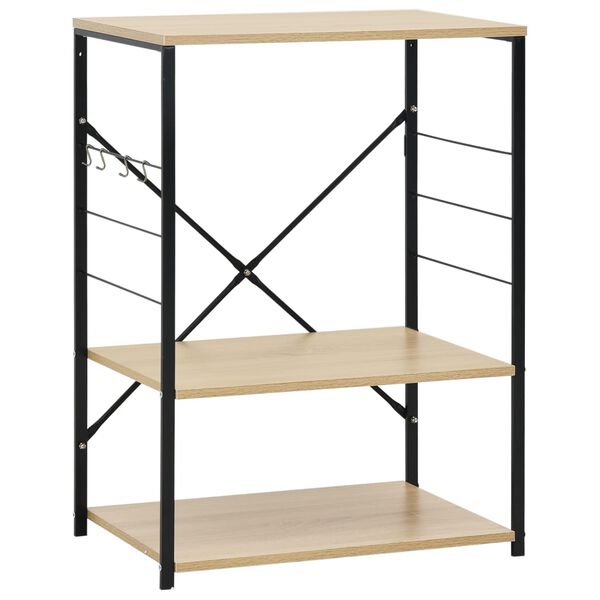 vidaXL Hylla för mikrovågsugn svart&ek 60x39,6x79,5 cm konstruerat trä