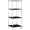 vidaXL Hylla 4 hyllplan svart 40x40x100 cm h&auml;rdat glas