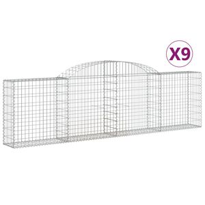 vidaXL Gabioner b&aring;gformade 9 st 300x30x80/100 cm galvaniserat j&auml;rn