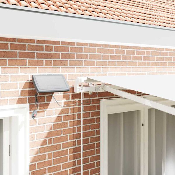 vidaXL Utf&auml;llbar markis Vit 350 x 250 cm Tyger och St&aring;l