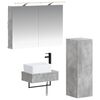 vidaXL Badrumssk&aring;psset 4 pcs Betonggr&aring; 50 x 14,5 x 70 cm