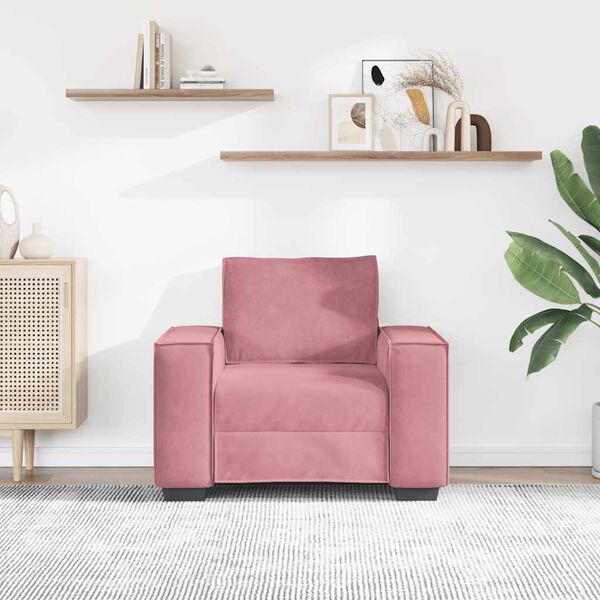 vidaXL Soffstol rosa 100x78x84 cm sammet