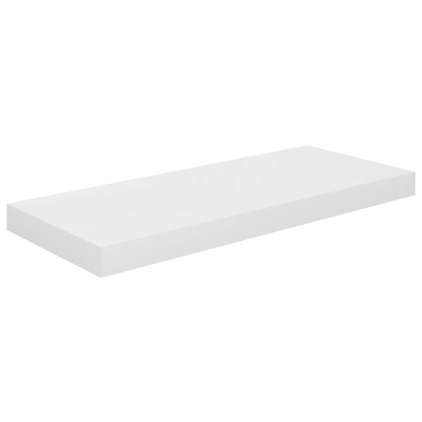vidaXL Svävande vägghyllor 2 st vit högglans 60x23,5x3,8 cm MDF
