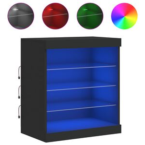 vidaXL Sk&auml;nk med LED-belysning svart 60,5x37x67 cm