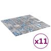 vidaXL Mosaikplattor 11 pcs Gr&aring; och Bl&aring; 50 x 50 cm Glas