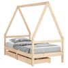 vidaXL S&auml;ngram med l&aring;dor f&ouml;r barns&auml;ng 80x160 cm massiv furu