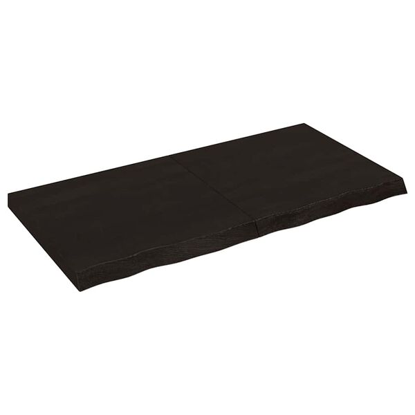 vidaXL V&auml;gghylla m&ouml;rkbrun 120x60x(2-6) cm behandlad massiv ek