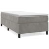 vidaXL Boxspring-s&auml;ngram ljusgr&aring; 90x200 cm sammet
