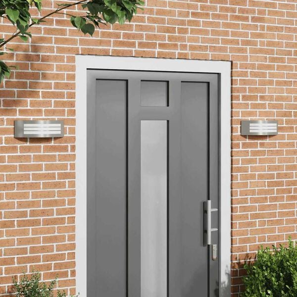 vidaXL Utomhus vägglampor 2 pcs Silver 32 x 10 x 10 cm Rostfritt stål