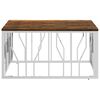 vidaXL Soffbord silver rostfritt stål och massivt återvunnet trä