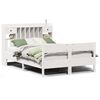 vidaXL S&auml;ng med bokhylla utan madrass vit 140x190cm massiv furu
