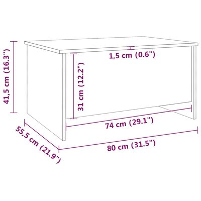 vidaXL Soffbord betonggrå 80x55,5x41,5 cm konstruerat trä