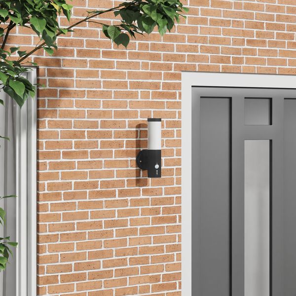 vidaXL Utomhus v&auml;gglampa Svart 15 x 7,5 x 33 cm