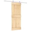 vidaXL Skjutd&ouml;rr Naturlig och vit 80 x 210 cm Massiv furutr&auml;d&ouml;rr