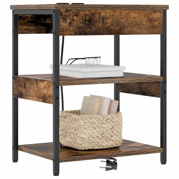 vidaXL Nattduksbord R&ouml;kt ek 41 x 31 x 51 cm Konstruerat tr&auml;