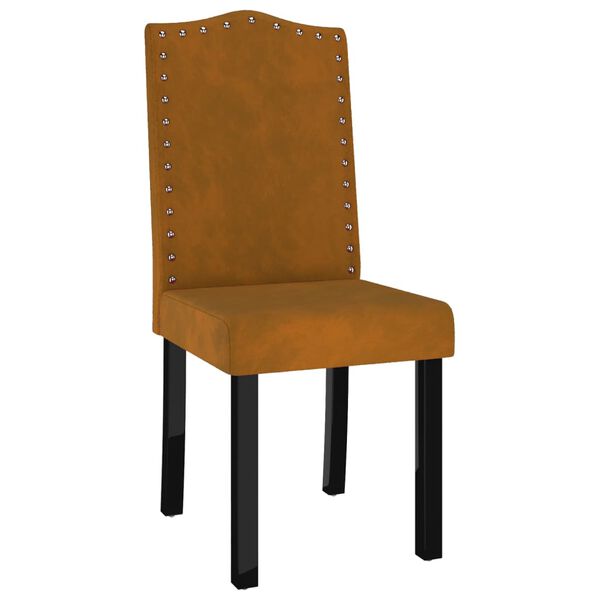 vidaXL Matstolar 4 st brun sammet