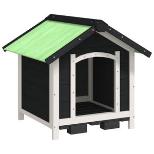 vidaXL Hundg&aring;rd gr&aring; 65x65x61,5 cm massiv furu