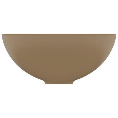 vidaXL Lyxigt runt handfat matt gräddvit 32,5x14 cm keramik