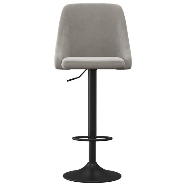 vidaXL Barstolar 2 st ljusgr&aring; sammet