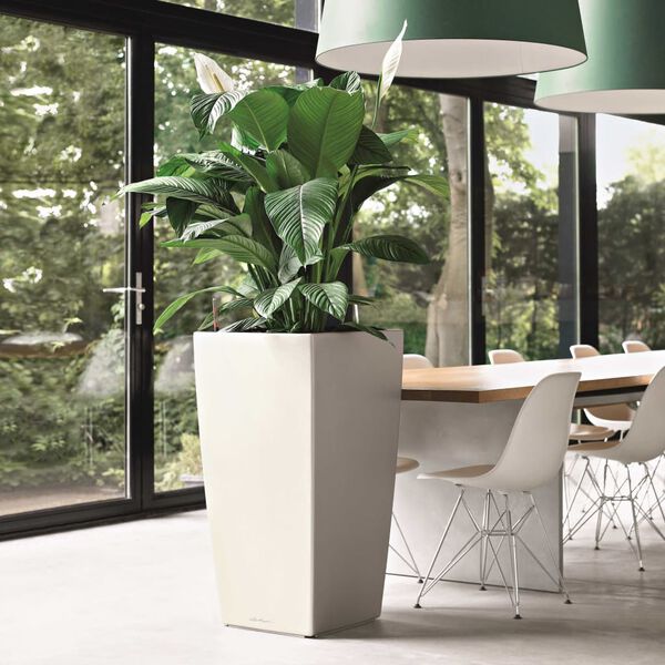 LECHUZA Blomkruka Cubico 40 ALL-IN-ONE vit högglans 18191