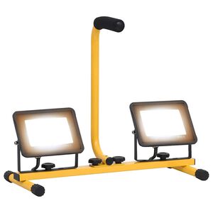 vidaXL Str&aring;lkastare med handtag 2x30 W LED varmvit