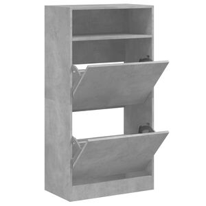 vidaXL Skohylla betonggr&aring; 60x34x116 cm konstruerat tr&auml;