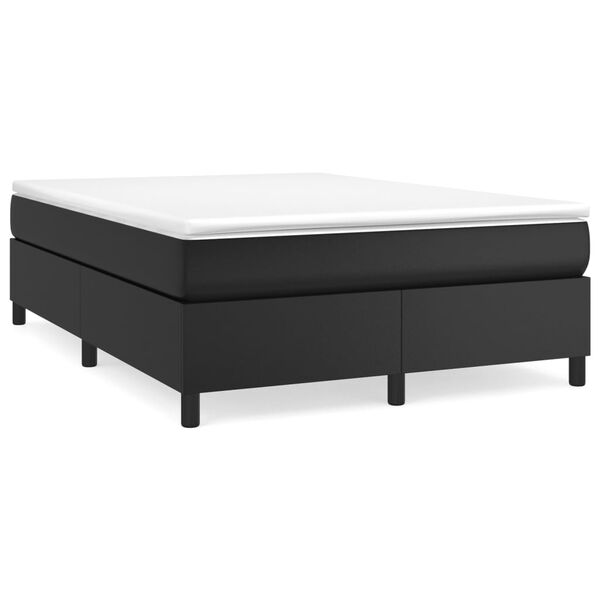 vidaXL Boxspring-s&auml;ngram svart 140x190 cm konstl&auml;der