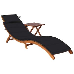 vidaXL Sols&auml;ng med bord och dyna massivt akaciatr&auml;